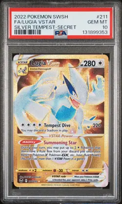 2022 Pokemon Silver Tempest Lugia Vstar Full Art #211 GEM MT PSA 10 Secret - Image 1