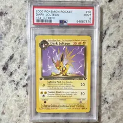 Pokemon Dark Jolteon 1st Edition Rocket 38/82 PSA 9 Uncommon 2000 - Image 1