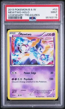 2013 POKEMON B&W LEGEND TREASURES #53 MEWTWO-HOLO PSA 9 - Image 1