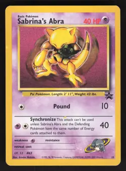 Sabrina's Abra 19 Pokemon TCG WoTC Promo LP - Image 1