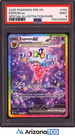 Pokemon 2025 Espeon ex 155/131 SIR Prismatic Evolutions PSA 9 - Image 1