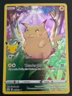 Pokemon Pikachu Holo Rare Celebrations 005/025 60 HP Gnaw Thunder Jolt - Image 1