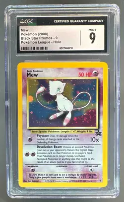 6218 Mew 1999 Pokemon Wizards Black Star Promos #9 Holo CGC 9 - Image 1