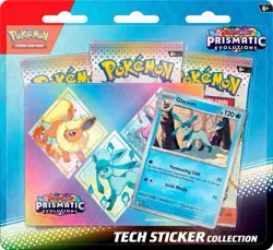 Pokemon TCG: Prismatic Evolutions 3-Pack Blister Tech Sticker Collection Glaceon - Image 1