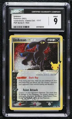 Umbreon Star (POP Series 5) Holo Pokemon Celebrations Classic Collection CGC 9 - Image 1