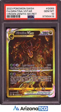 Pokemon 2023 Giratina VSTAR GG69/GG70 Full Art SR Crown Zenith GEM MINT PSA 10 - Image 1