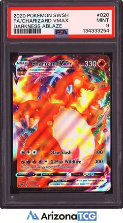 Pokemon 2020 Charizard VMAX 020/189 Full Art Darkness Ablaze PSA 9 - Image 1