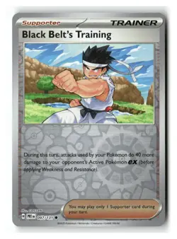 Black Belt's Training 097/131 Prismatic Evolutions Pokemon Reverse Holo NM - Image 1