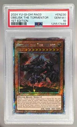 Obelisk the Tormentor 2024 Yu-Gi-Oh! Quarter 1st Edition Ultimate Rare PSA 10 - Image 1