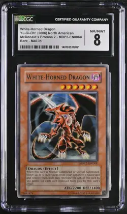 White-horned Dragon MDP2-EN006K Mail-in Yu-gi-oh! CGC 8 Nm/mint *021 - Image 1