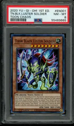 Toon Black Luster Soldier TOCH-EN001 1st Edition Ultra Rare Yugioh PSA 8 *665 - Image 1