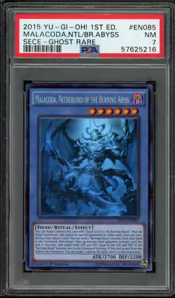 Malacoda Netherlord Burning Abyss NECH-EN085 1st Ed Ghost Rare Yugioh PSA 7 *216 - Image 1