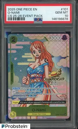 2025 One Piece EN CS 25-26 Event Pack #101 O-Nami PSA 10 GEM MINT - Image 1