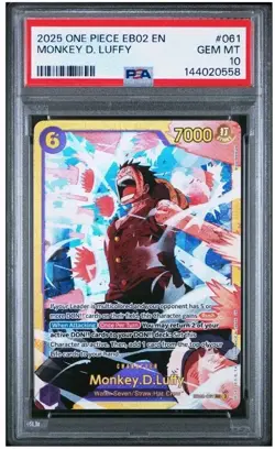 2025 ONE PIECE EB02-ANIME 25TH COLLECTION #061 MONKEY D. LUFFY PSA 10 - Image 1