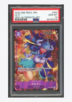 One Piece PSA 10 Ulti R Alternate Art 2022 OP01-093 OP01 Japanese - Image 1