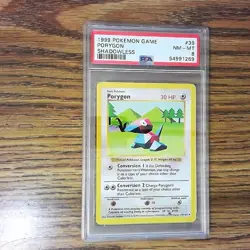 Porygon 39/102 Base Set Shadowless Uncommon Graded Pokemon Card - PSA 8 - Image 1