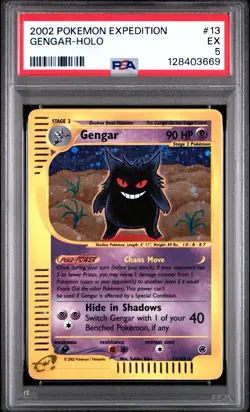 PSA 5 Gengar 13/165 Expedition E Series 2002 Pokemon Card Holo - Image 1