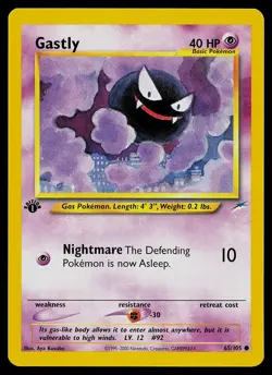 Pokemon Card - Gastly Neo Destiny 65/105 Common 1st Edition - Image 1