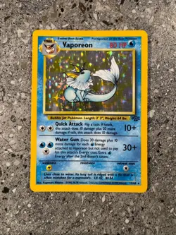 Pokemon TCG Cards Vaporeon 12/64 Jungle Holo Rare EXC - Image 1