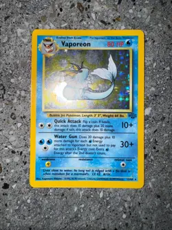 Pokemon TCG Cards Vaporeon 12/64 Jungle Holo Rare EXC - Image 3