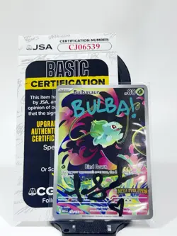 Bulbasaur #133 autographed by Tara Sands Pokemon Card Mega Evo JSA Certificate - Image 1
