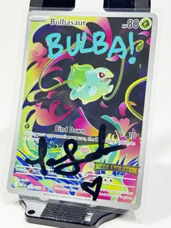 Bulbasaur #133 autographed by Tara Sands Pokemon Card Mega Evo JSA Certificate - Image 3