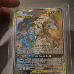 Pokemon GX Tag Team Holo Cards Reshiram & Zekrom SM222 Eevee & Snorlax SM169 Lot - Image 1