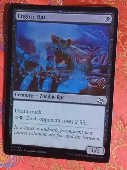 FOIL Engine Rat Aetherdrift Magic the Gathering MTG ccg Card Black Zombie - Image 1