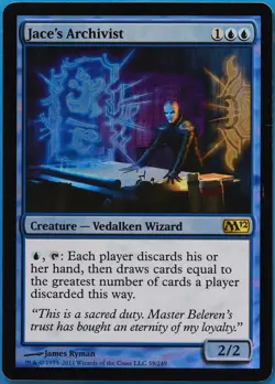 Jace's Archivist FOIL Magic 2012 / M12 PLD Blue Rare CARD (511288) ABUGames - Image 1