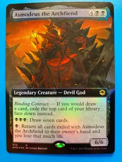 MTG 1x FOIL EXTENDED ART Asmodeus the Archfiend 373 Adventures in Magic x1 NM - Image 1