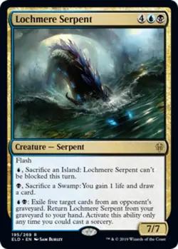 x1 Lochmere Serpent - Foil R MTG Throne of Eldraine M/NM, English - Image 1