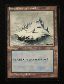 MTG Basic Land Snow Covered Island Ice age - Image 1