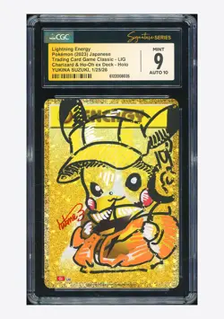 Pokemon CGC 9 AUTO 10 Lightning Energy Holo Yukina Suzuki 2023 #LIG CLL Japanese - Image 1