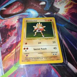 Pokemon TCG Hitmonchan Holo Rare Card Base Set 7/102 LP Condition - Image 1