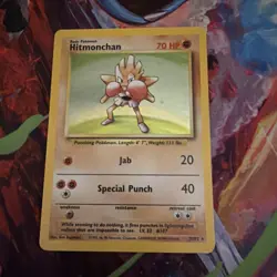 Pokemon TCG Hitmonchan Holo Rare Card Base Set 7/102 LP Condition - Image 2