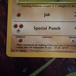 Pokemon TCG Hitmonchan Holo Rare Card Base Set 7/102 LP Condition - Image 3