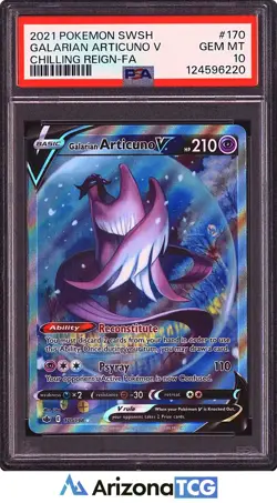 Pokemon 2021 Galarian Articuno V 170/198 Alt Art Chilling Reign GEM MINT PSA 10 - Image 1