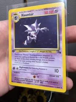 Pokemon Haunter 1st Edition Fossil Holo Rare Stage 1 6/62 Holo 1999 Card - Image 1