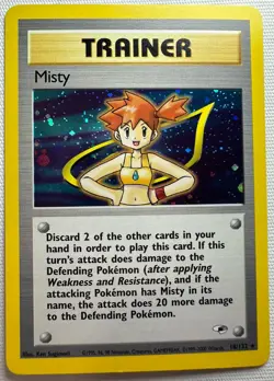 Misty - 18/132 - Pokemon Gym Heroes Unlimited Holo Rare Card WOTC NM - Image 1