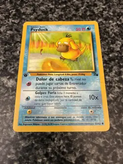 Pokemon WoTC Psyduck 1st Edition Spanish Fossil #53 MP - Image 1