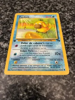 Pokemon WoTC Psyduck 1st Edition Spanish Fossil #53 MP - Image 4