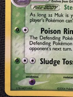 Pokemon TCG Muk EX Legend Maker 11/92 Reverse Holo Stamped 2006 LP Excellent - Image 5
