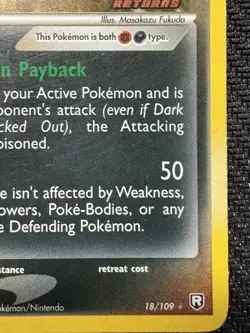 Dark Sandslash EX Team Rocket Returns #18/109 Reverse Holo 2004 Stamped Pokemon - Image 3