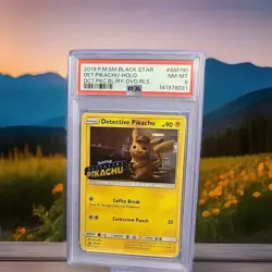 2019 Pokemon SM190 Detective Pikachu Holo Black Star Promo DVD PSA 8 No Reserve - Image 1