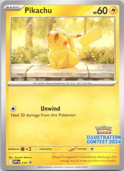 2025 BLACK STAR ILLUSTRATION CONTEST PIKACHU 2024 RARE #214 - Image 1