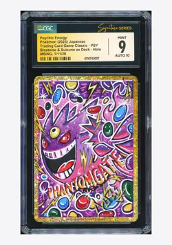 Pokemon CGC 9 AUTO 10 Psychic Energy Holo Gengar Msing 2023 #PSY CLK Japanese - Image 1