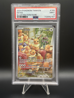 2024 Pokemon Twilight Masquerade Eevee #188 Illustration Rare PSA 9 Mint 188/167 - Image 1