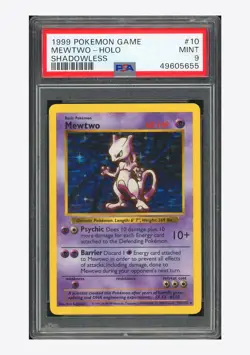 Pokemon PSA 9 Mewtwo Holo Shadowless 1999 10/102 Base Set English - Image 1