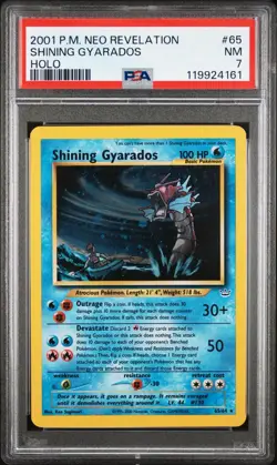 PSA 7 2001 POKEMON NEO REVELATION SHINING GYARADOS 65 HOLO - Image 1