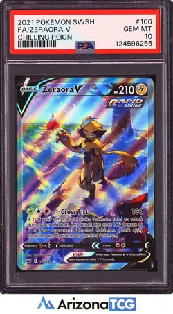 Pokemon 2021 Zeraora V 166/198 Full Art Chilling Reign GEM MINT PSA 10 - Image 1